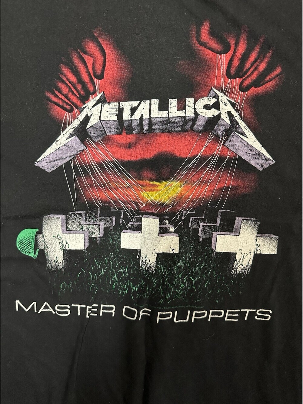 Metallica Master of Puppets Band T Shirt 2007 Licensed Graphic Tee Black XL